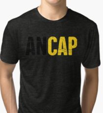 Distressed AnCap - Anarcho Capitalist Tri-blend T-Shirt