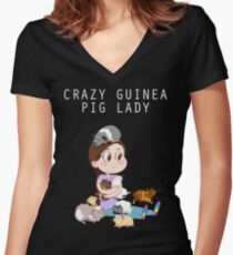 Crazy Guinea Pig Lady (selon mes propres termes) T-shirt col V femme