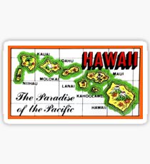 Hawaii State Map Vintage Travel Decal Sticker