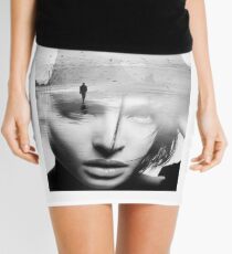 Black & White beautiful woman Mini Skirt