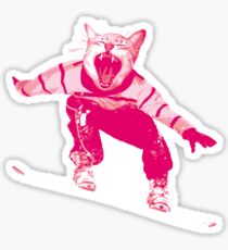 Snowboarder Cat Snow Skiing Fun Sticker