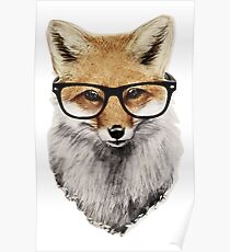 Cute Smart Fox Poster