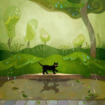 Artwork thumbnail, Kitty on a rainy day by pikaole