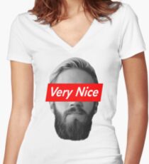 Very Nice Pewdiepie Women's Fitted V-Neck T-Shirt