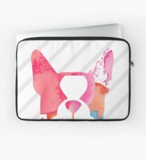 { boston terrier - pink watercolors with gray stripe - smooshface united } Laptop Sleeve