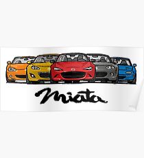 MX5 Miata Generations Poster