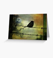 Vogel auf einem Draht Grußkarte