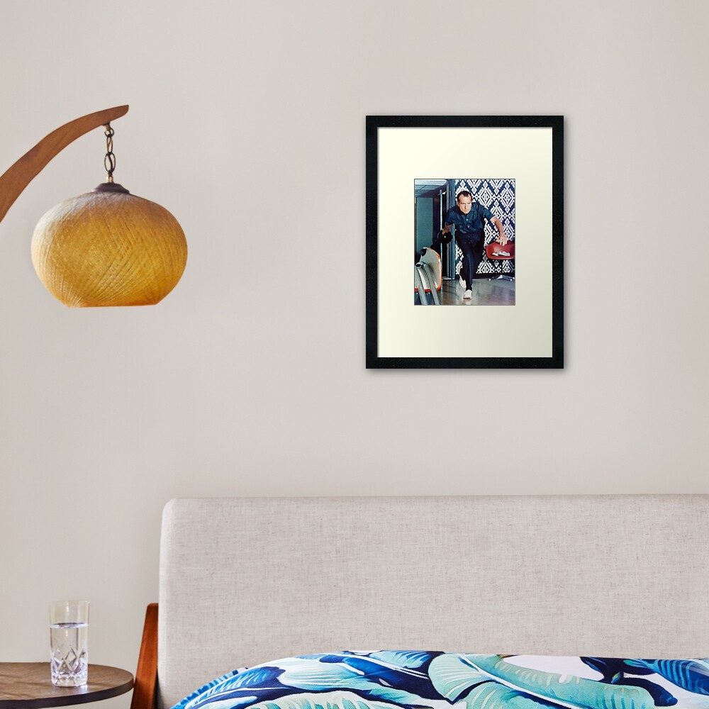 Richard Nixon Bowling Framed Art Print