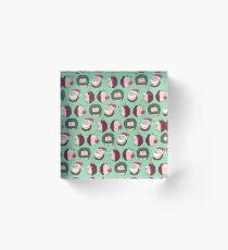 Christmas Holiday Hedgehog Pattern Acrylic Block