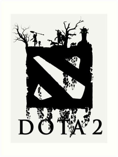 Dota 2 Black Ink Art Print By Lilium213