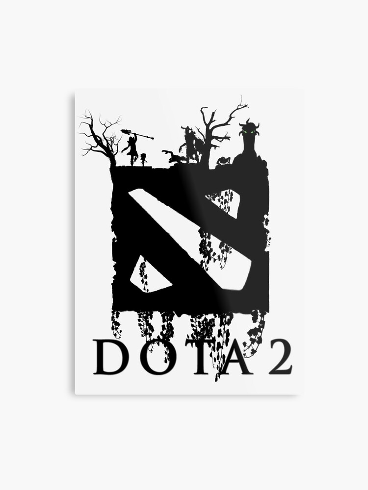 Dota 2 Black Ink Metal Print