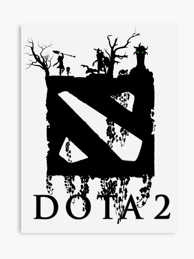 Dota 2 Black Ink Canvas Print