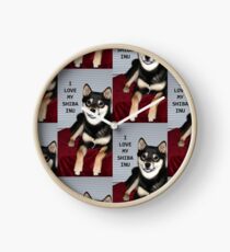 Reloj shiba inu negro y tan amor con imagen