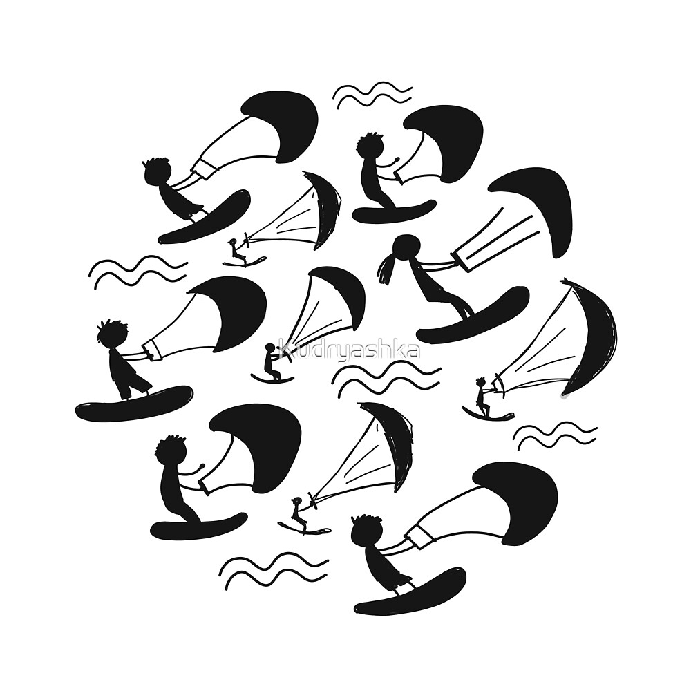 "Kiteboarding, sketch for your design" by Kudryashka Redbubble