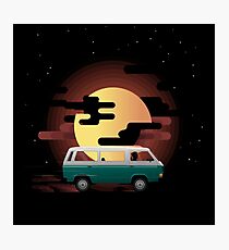 Bus Combi volkswagen into the moon Photographic Print