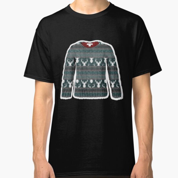 Teal Christmas Sweater Classic T-Shirt