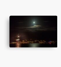 Coverack Cornwall Fireworks Canvas Print