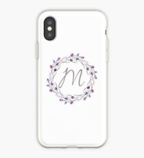 Monogram Letter M | Personalised | Watercolor Design iPhone Case