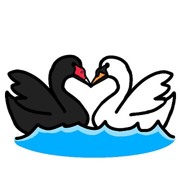 dibujo de corazón de cisnes