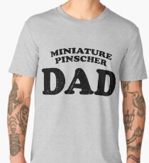 Miniature Pinscher Dad Dog Father Cute Pet Distressed T-Shirt Gift For Animal Lover Shelter Worker Funny Dog Parent Dog Child Fur Baby Fur Child Men's Premium T-Shirt