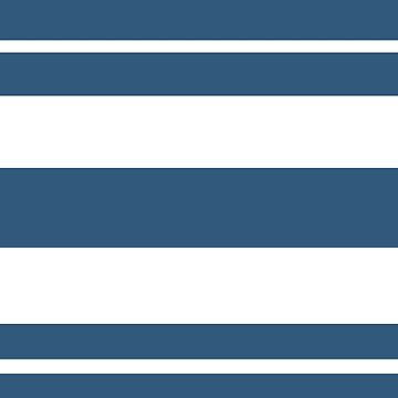 Artwork thumbnail, Teal blue and white stripe pattern by HEVIFineart