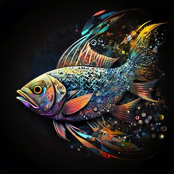 Fish Canvas, Abstract Painting, Colorful Wall Art, Ocean Decor, Animal  Picture | Art Print