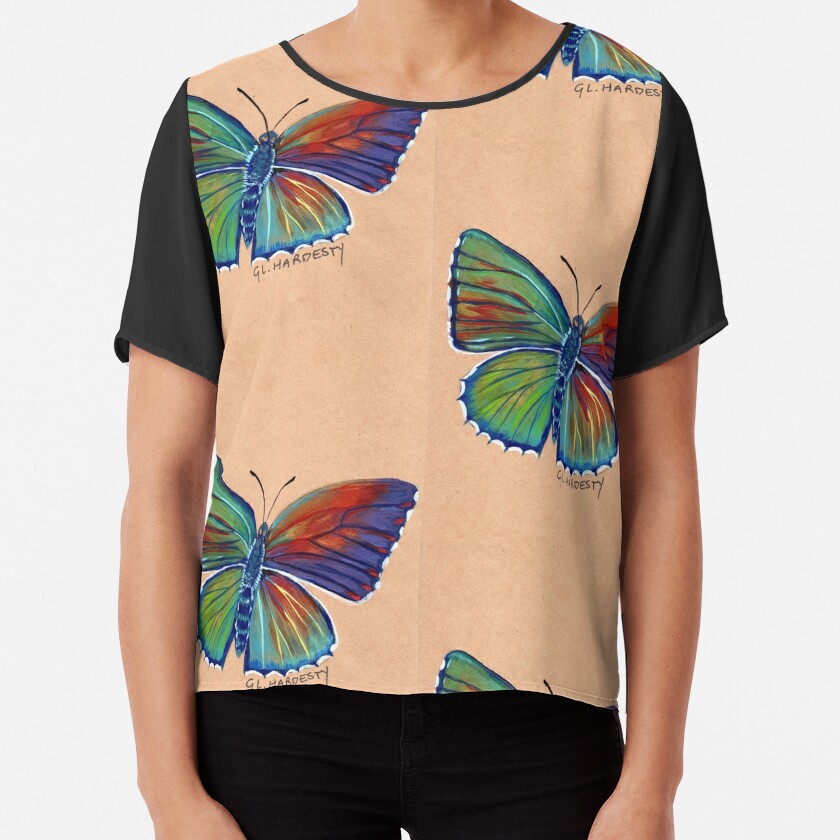 butterfly chiffon top