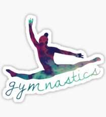 Gymnastics Rainbow Leap Silhouette Sticker