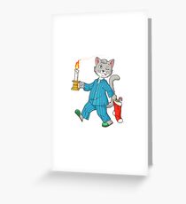 Cat Holiday Animal Graphic Tees- Funny Christmas Tee Greeting Card