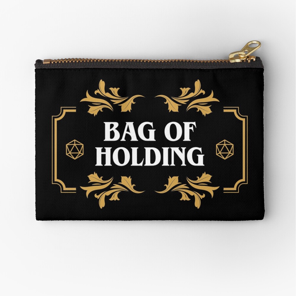 Bag of Holding Dice Container D20 Game Master Tabletop RPG Addict Zipper Pouch