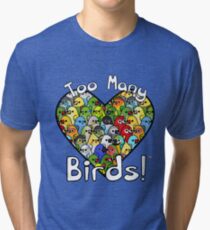 Zu viele Vögel! Vogelkader 1 Vintage T-Shirt