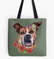 Flower power pup Tote Bag