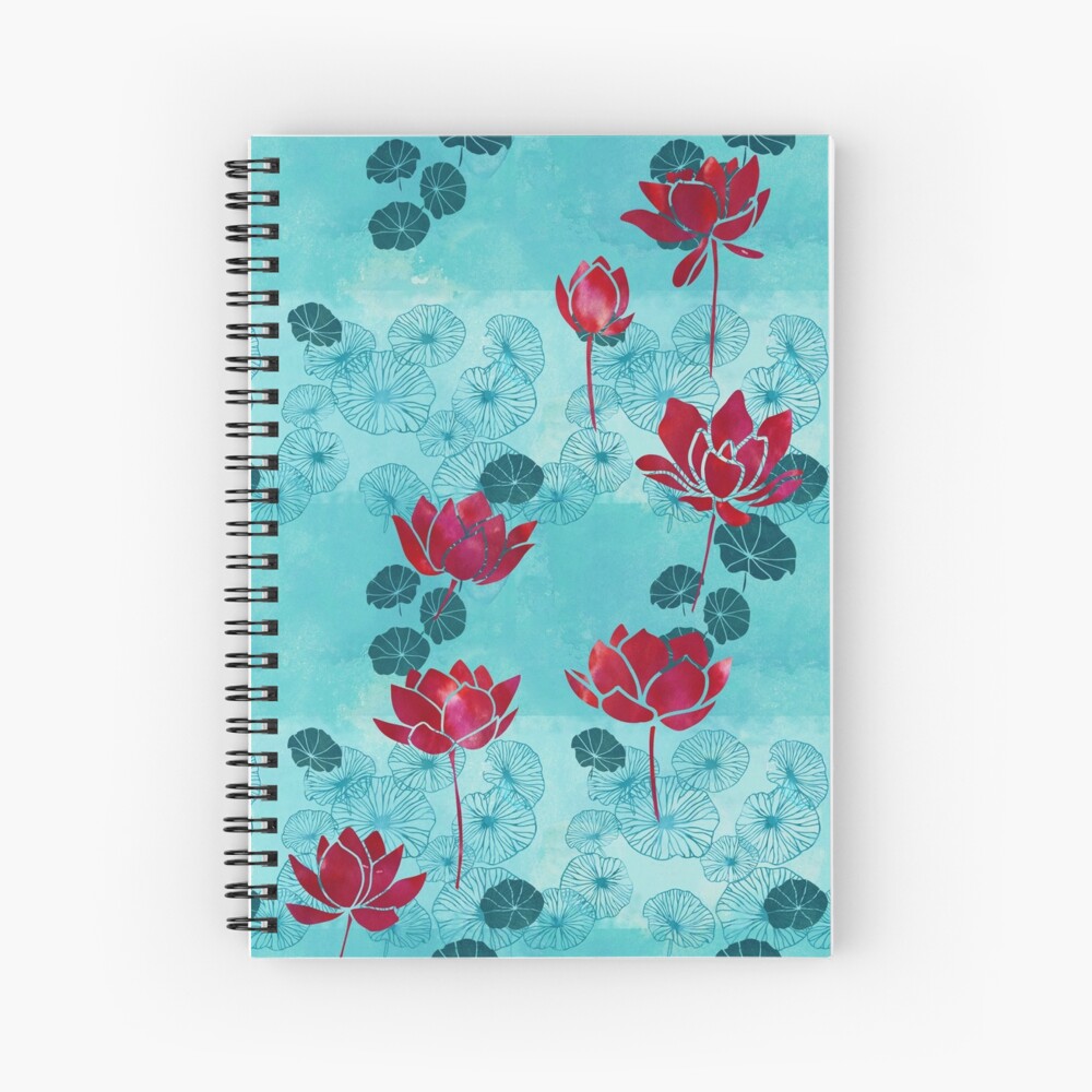 Pure zen waterlily pattern Spiral Notebook