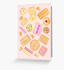 Assorted Biscuits - Pink Greeting Card