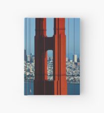 Iconic San Fransisco - Downtown Framed by Red Steel Hardcover Journal