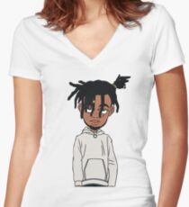 Camiseta entallada de cuello en V Smokepurpp