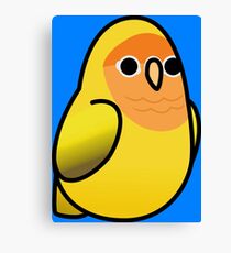 Too Many Birds! - Orange-Faced Yellow Lovebird Canvas Print