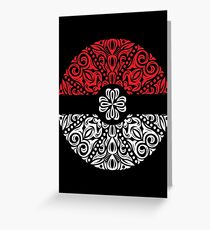 Floral Pokeball Greeting Card