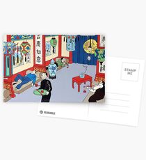 Tintin in Asian opium den Postcards