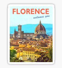 Florence, Italy, vintage travel poster Sticker