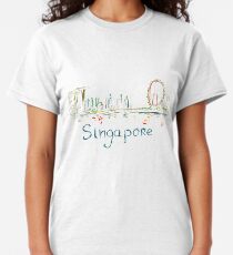 Singapore Panorama at night Classic T-Shirt