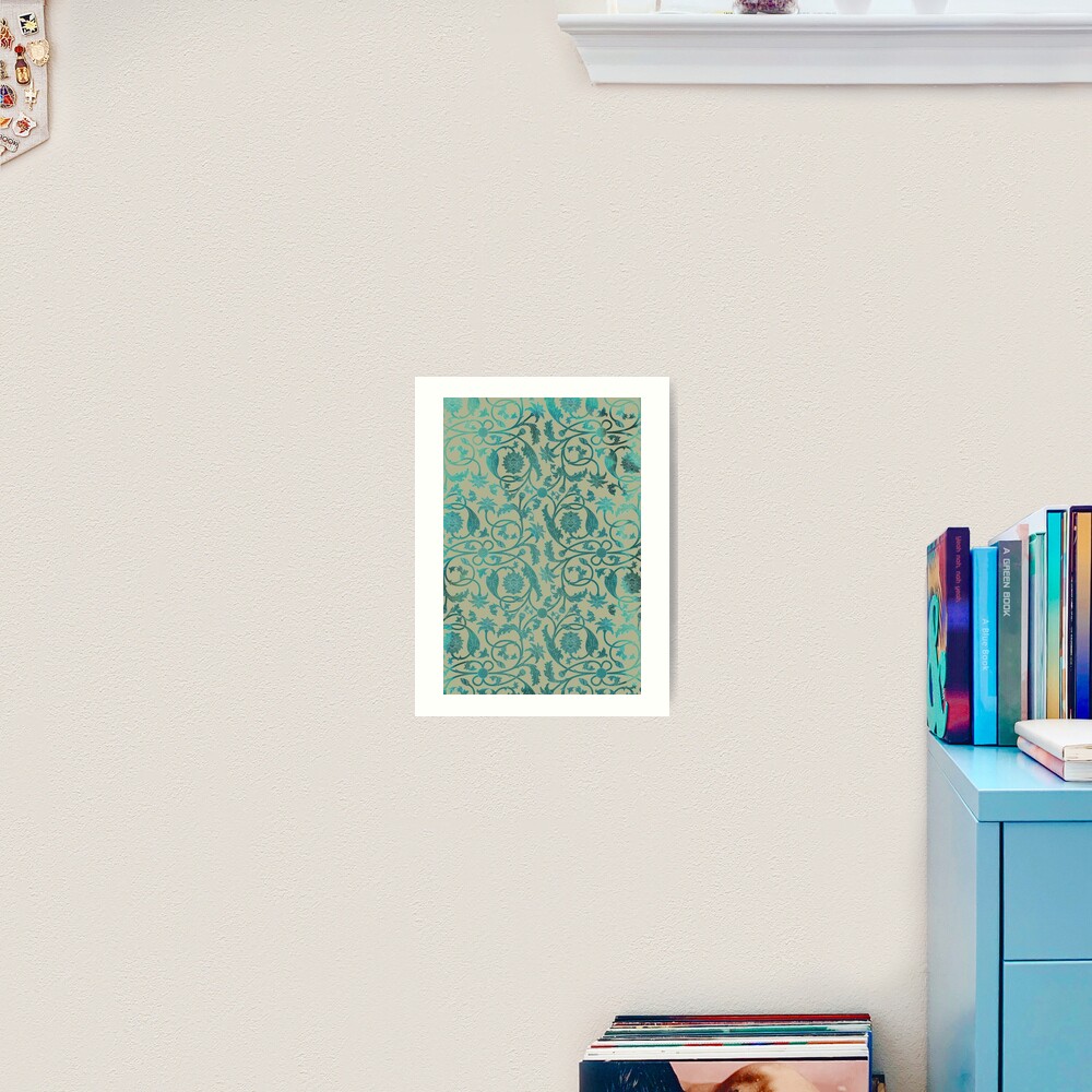 Blue Lotus Pattern Art Print