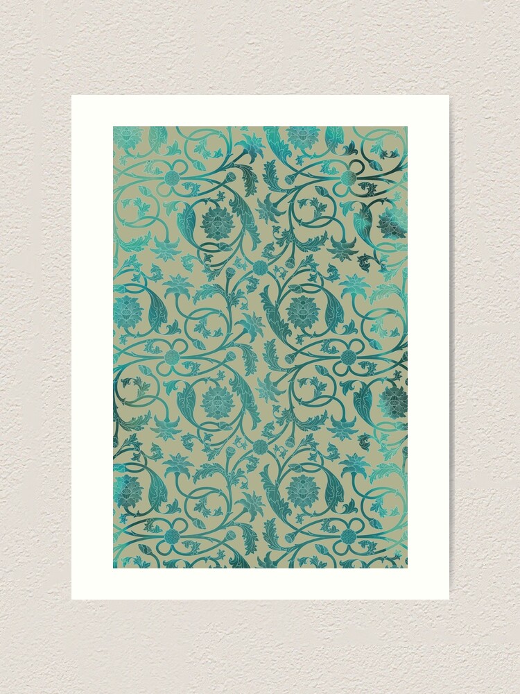 Alternate view of Blue Lotus Pattern Art Print