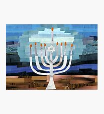 Lámina fotográfica Completamente iluminado Menorah Collage