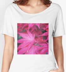 Red Japanese maple leaves Women's Relaxed Fit T-Shirt
