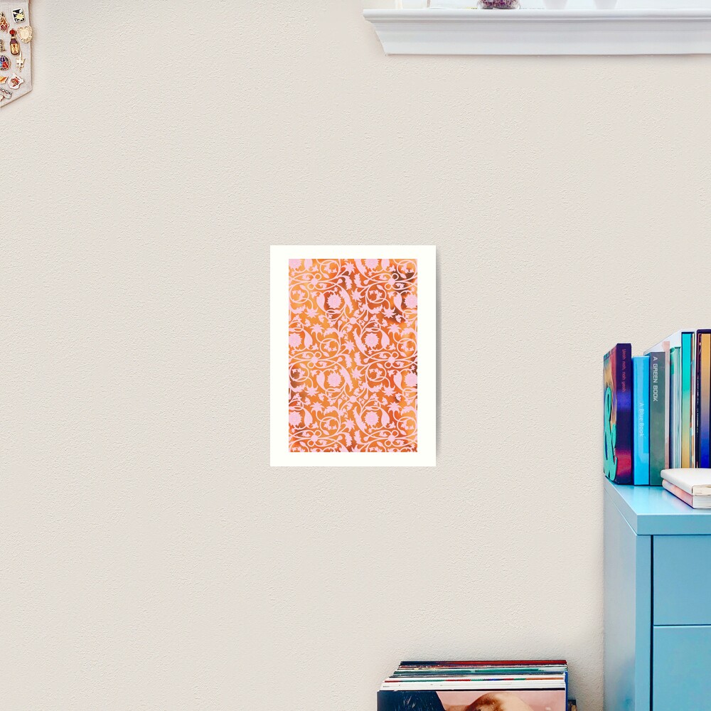 Pink Lotus Pattern Art Print