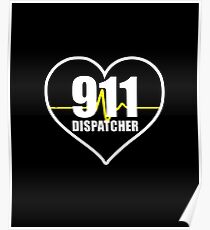 911 Dispatcher Heart Poster