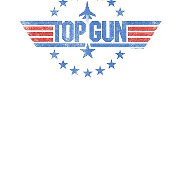 Top Gun Vintage Distressed Logo with Jet T-Shirt