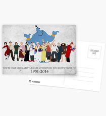 Minimalist inspiriert Robin Williams Charakter Tribut Postkarten