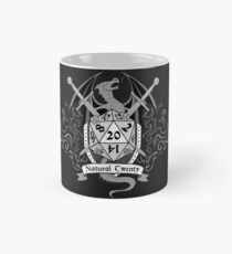 Natural 20 Crest - D&D (Black) Mug